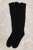 Pointelle Knit Slouch Socks Black